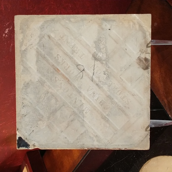 Antique Victorian Mintons Tile- Animals of the Farm Series- Cows In Stream - Picture 3 of 5